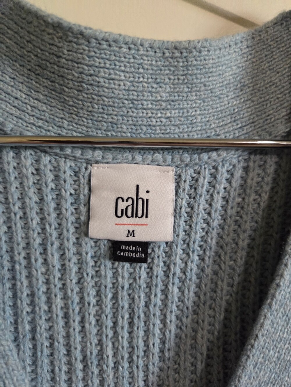 CAbi Light Blue Button-Front Ribbed Cardigan - Picture 4 of 5